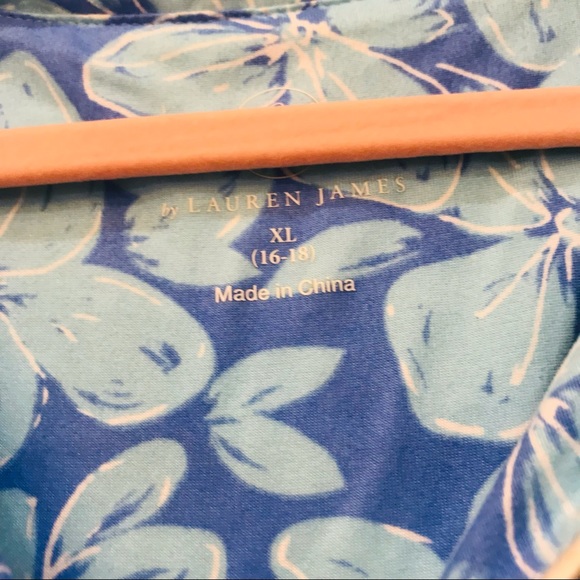 Lauren James floral blue white PJ sleepwear set sz XL - Picture 5 of 8